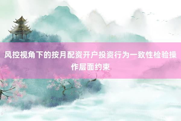 风控视角下的按月配资开户投资行为一致性检验操作层面约束