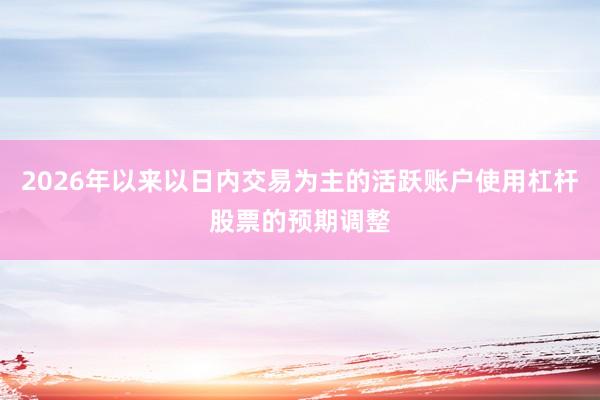 2026年以来以日内交易为主的活跃账户使用杠杆股票的预期调整