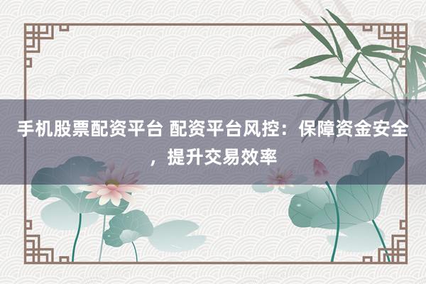 手机股票配资平台 配资平台风控：保障资金安全，提升交易效率