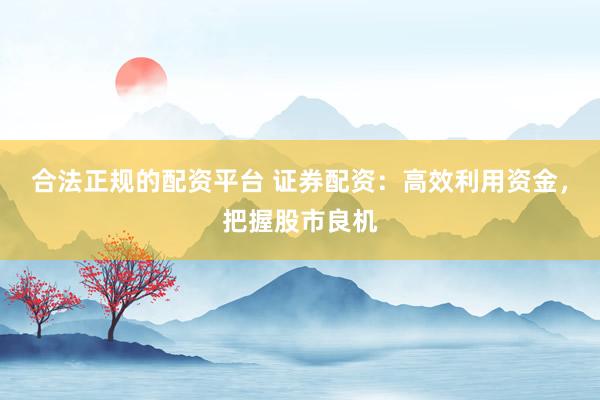 合法正规的配资平台 证券配资：高效利用资金，把握股市良机