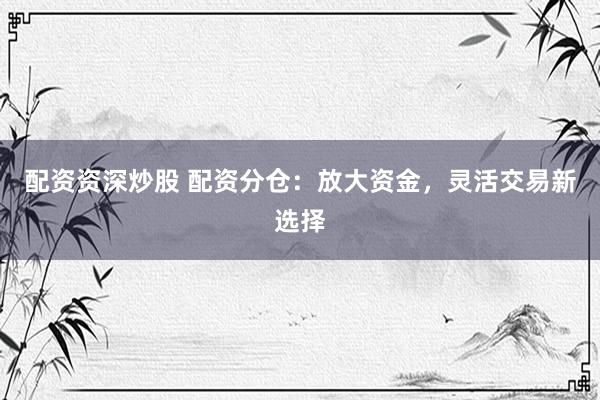 配资资深炒股 配资分仓：放大资金，灵活交易新选择